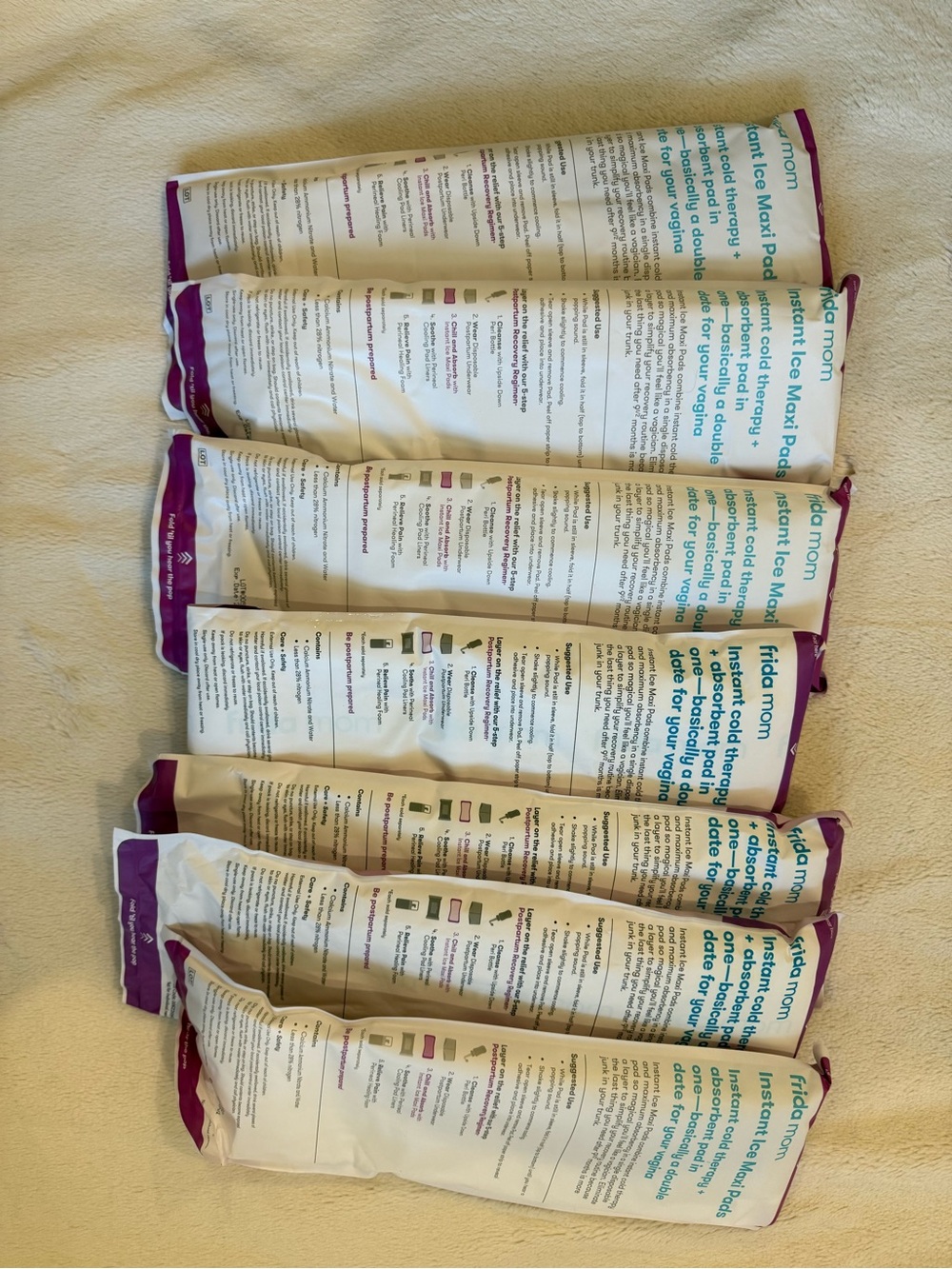 Bundle of Seven Frida Mom Instant Ice Packs